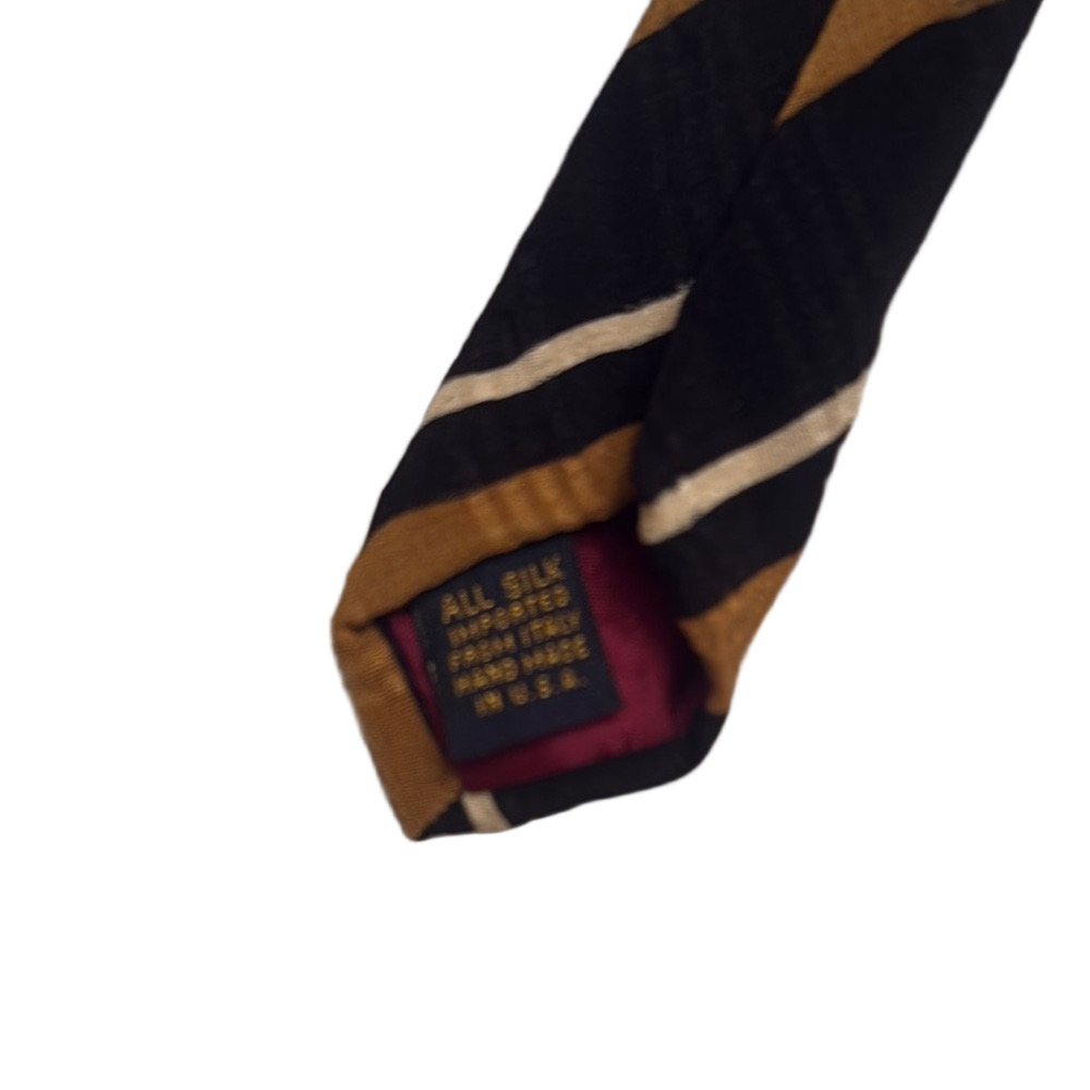 Elegant Black and Brown Silk Tie  EA058 - Picture 2 of 2